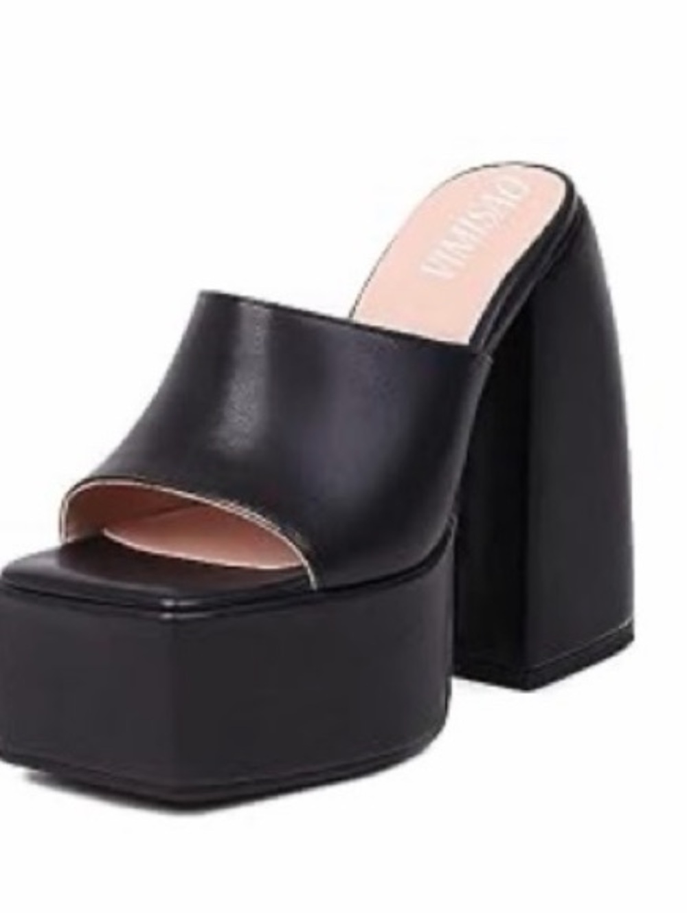Black Platform Slide Heels